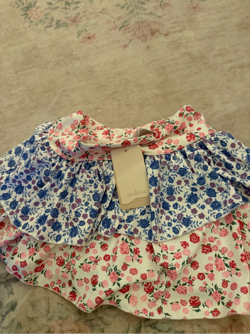 Catalina Floral Ruffle Skirt - Pink & Blue